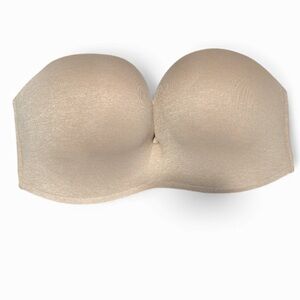 Delimira strapless bra seamless NEW 42DD oatmeal heather straps included